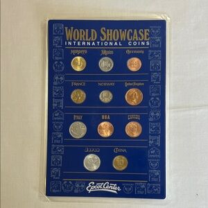 Vintage World Showcase International Coins Epcot Center Display